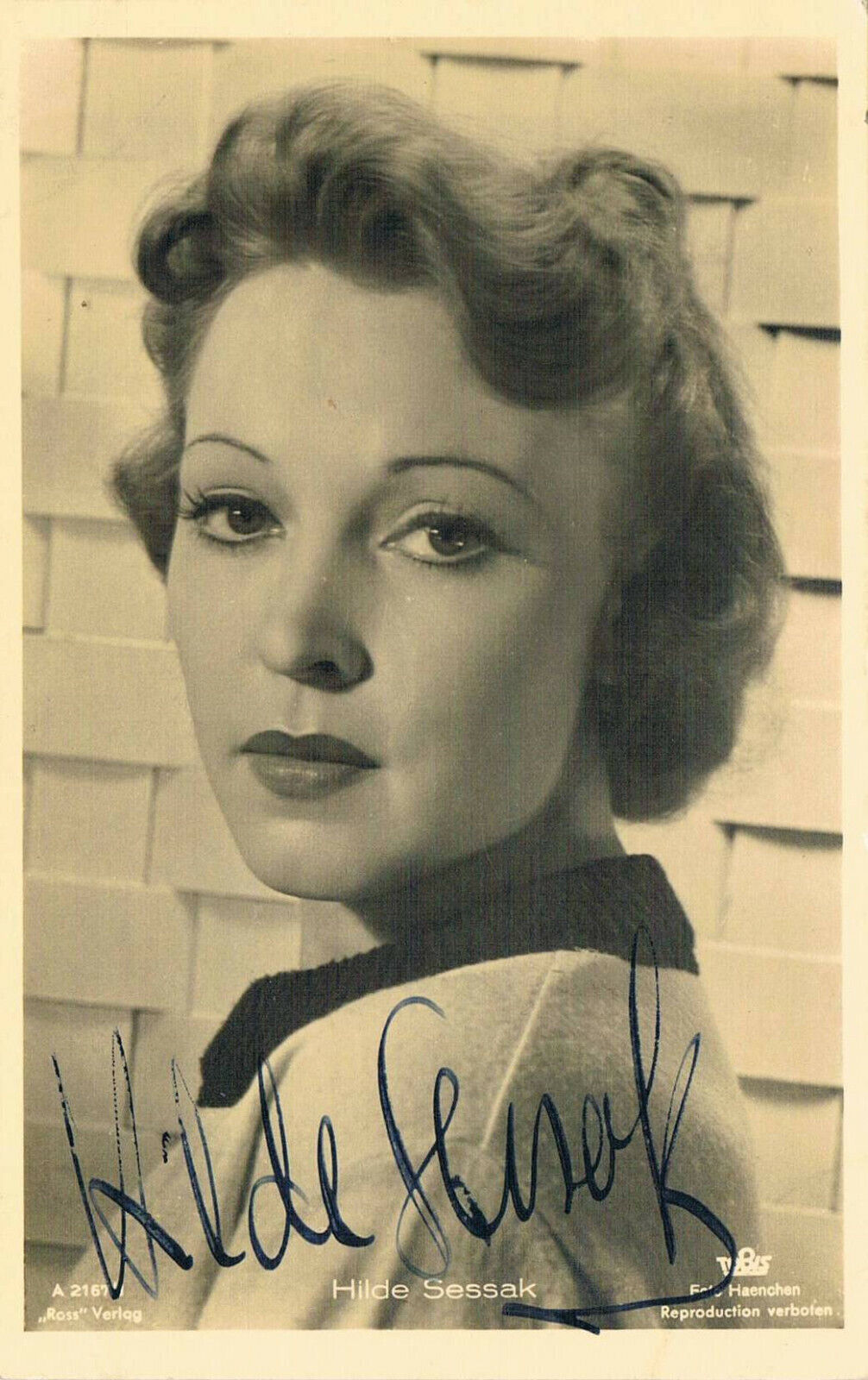 Hilde Sessak 1915-2003 autograph signed postcard Photo Poster painting 3.5x5.5