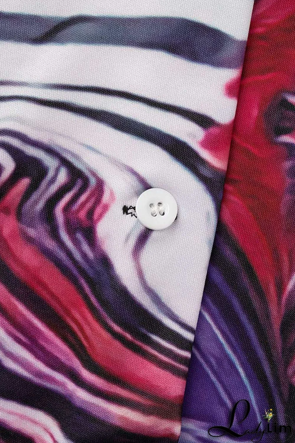 Black Gray Casual Print Patchwork Buckle Turndown Collar Short Sleeve Two Pieces