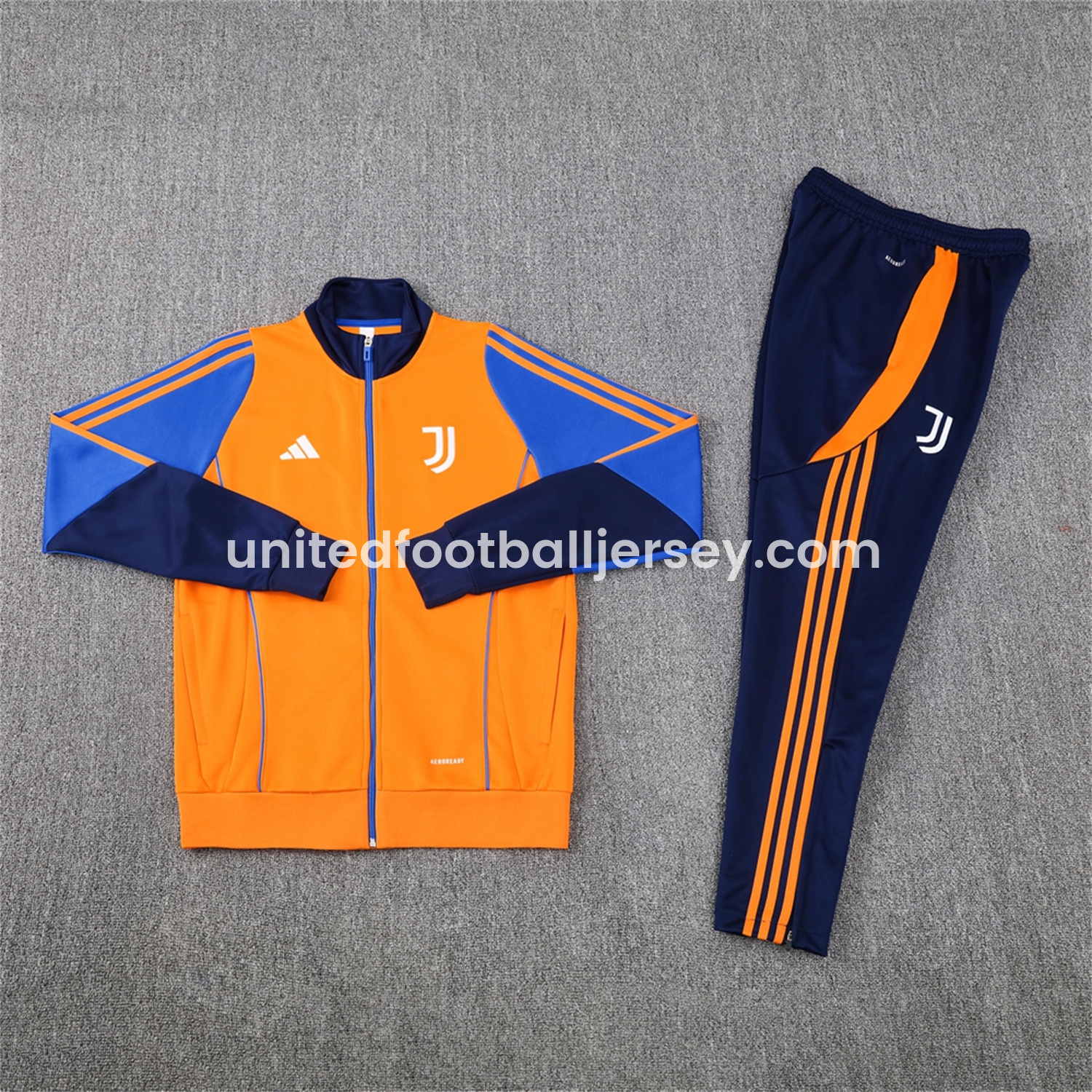 Juventus 24-25 Jacket Training Tracksuit - Orange Jackets & Blue Pants