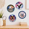 [US Local Warehouse]6PCS American Theme - Round Vintage Metal Signs Set - 30*30cm