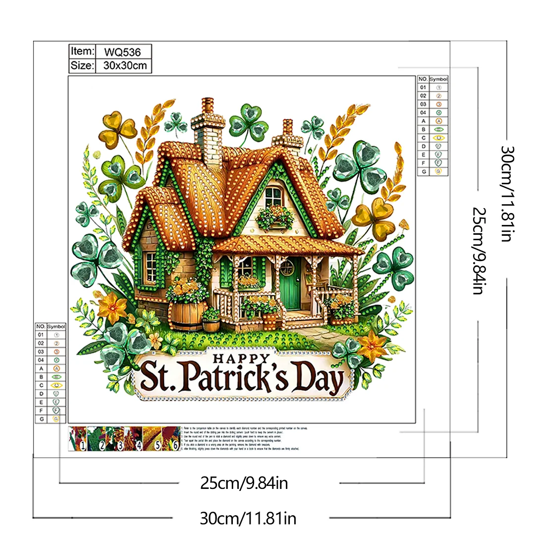 St Patricks Day Special Shaped 5D DIY Partial Drill Diamonds Dots Gem Art Kits for Adults Beginners Home Decor Diamonds Paintings Gem Art 11.81 X11.81inch