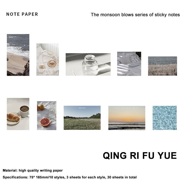 JOURNALSAY 30 Pcs Writable Simple Message Memo Pad INS Journal Scrapbooking