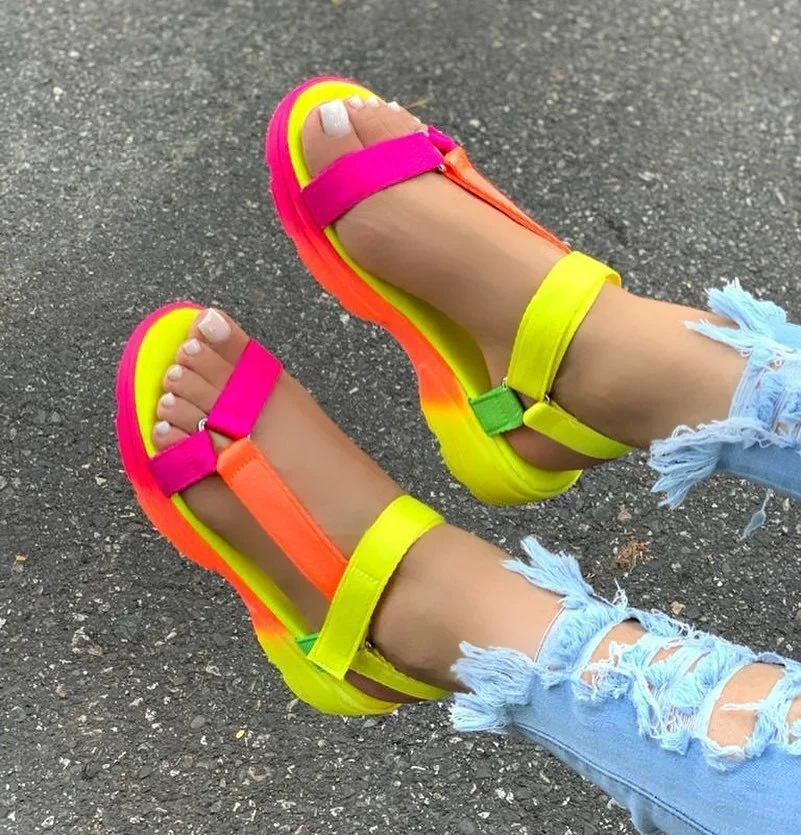 2020 Women Sandals Summer Shoes Woman Peep-toe Comfortable Sandals Slip-on Flat Casual Shoes Female Sandalias