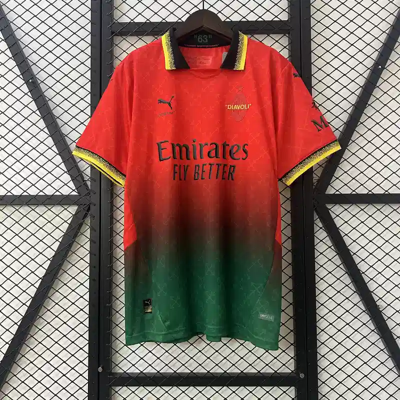 25/26 AC Milan Red and Green Soccer Jersey
