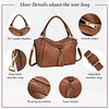 Damen Handtasche Leder Henkeltasche Top Griff Tasche Vintage Weiches Umh&auml;ngetasche Schultertasche f&uuml;r Frauen Arbeit Schule Shopper Reise
