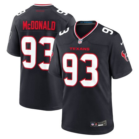 Men's Houston Texans #93 Kayden McDonald Black 2026 NFL Draft Game Jersey