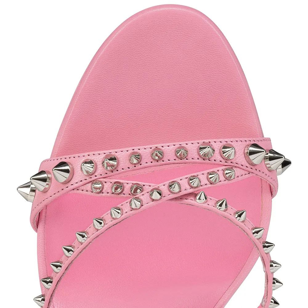 85mm Women's Sandals Pointed Toe Rivet Mules Red Bottom Heels Slip on Stilettos-vocosishoes