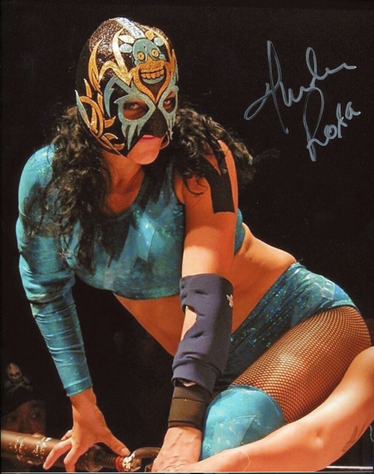 Thunder Rosa autographed 8x10 WWE NWA Lucha WOW #1 Sexy In Person