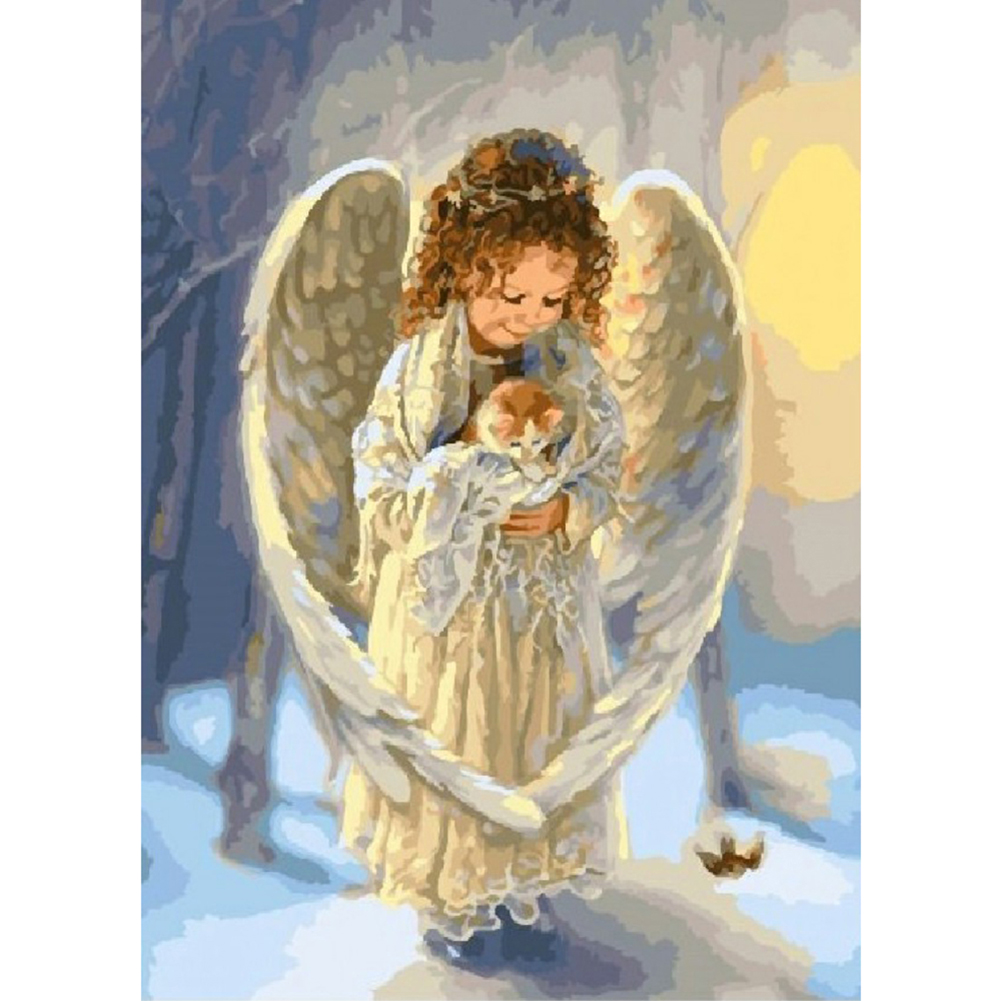 

40*30CM - Round Drill Diamond Painting - Angel Baby, 501 Original