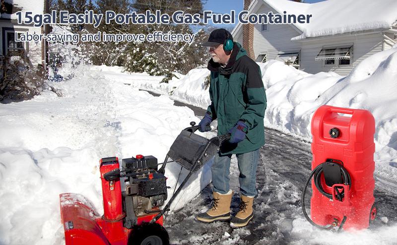 Product Introduction of 【GARVEE】 15 Gallon Portable Fuel Caddy with Siphon Pump and 10ft Hose - Ideal for Gasoline and Diesel Storage on Wheels for Cars, Lawn Mowers, ATVs, and Boats Available in Red, Yellow, and Gray Options. 0