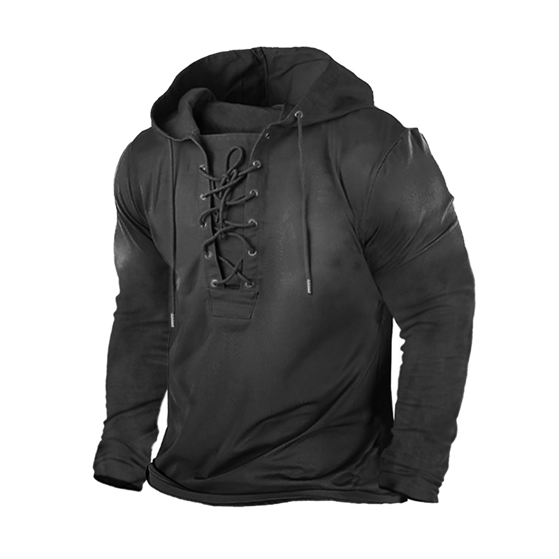 Men's Vintage Distress Design Hoodie