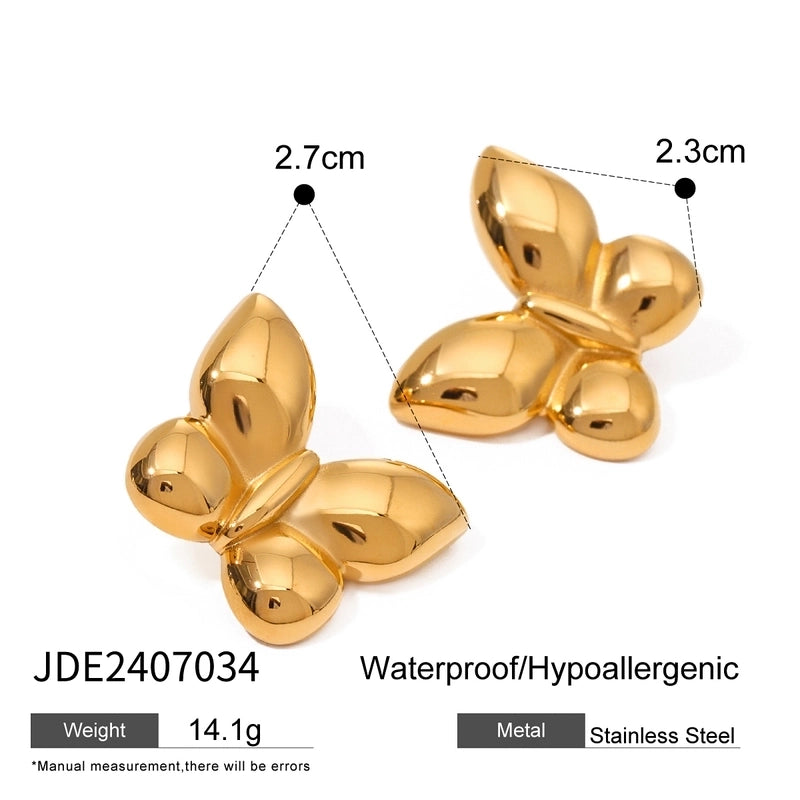 Minimalist Classic Style Butterfly 304 Stainless Steel Jewelry Set