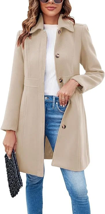 Solid Elegant Long Sleeve Overcoat