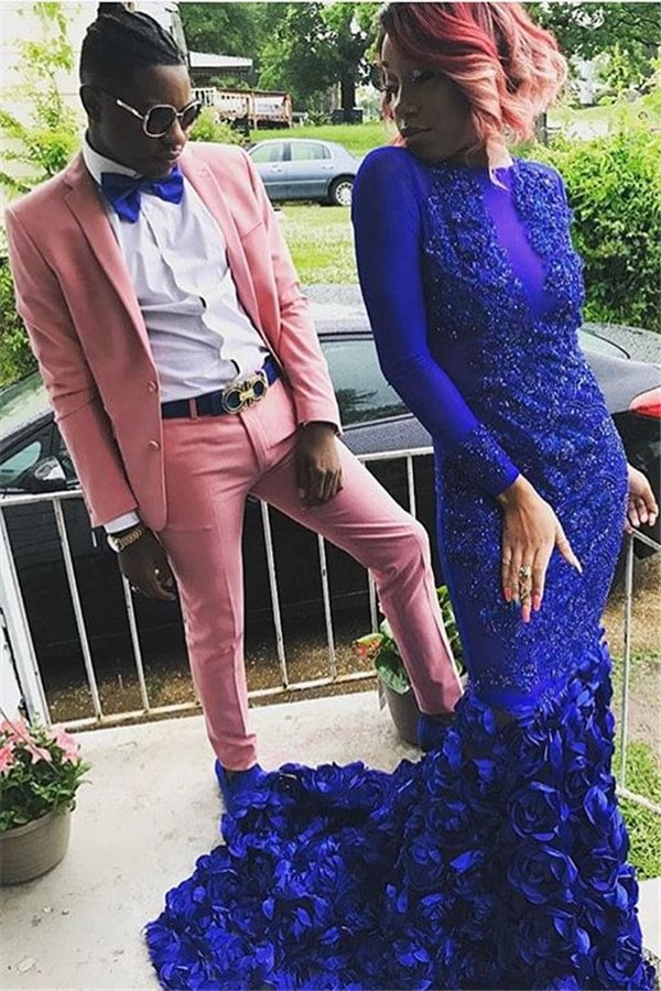 Fashion Candy Pink Slim Fit With Notched Lapel Groom And Groomsmen Suit | Ballbellas Ballbellas