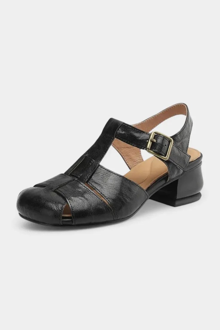 T-Strap Sandal with Block Heel