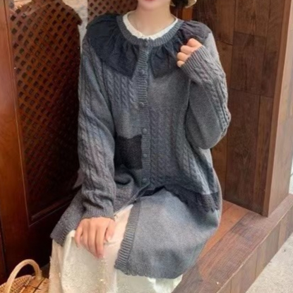 Chicfifth Sweater Women Winter Long Sleeve High Quality Autumn Vintage Top Knitted Cardigan