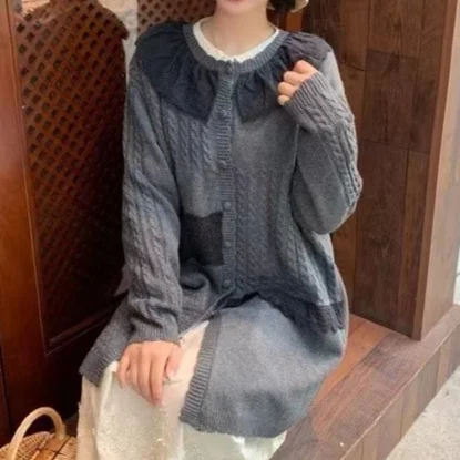 Chicfifth Sweater Women Winter Long Sleeve High Quality Autumn Vintage Top Knitted Cardigan