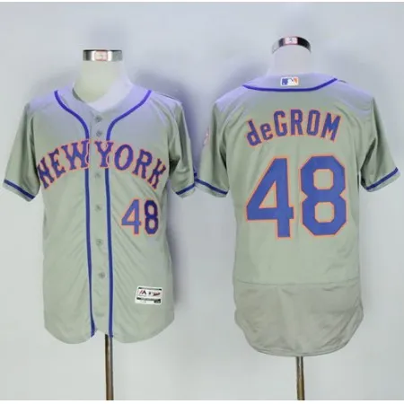 Mets #48 Jacob DeGrom Grey Flexbase Authentic Collection Stitched MLB Jersey