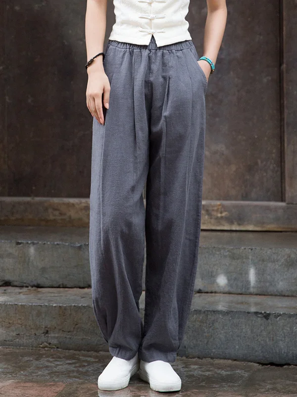 Solid Color Bloomers Trousers Casual Pants Bottoms