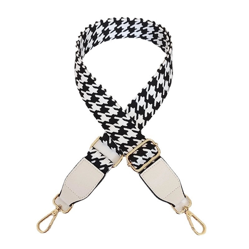 Houndstooth Shoulder Bag Accessory Strap Adjustable Wide Shoulder Strap Single Shoulder Crossbody Stylish Bag Accessories Color Package Strap