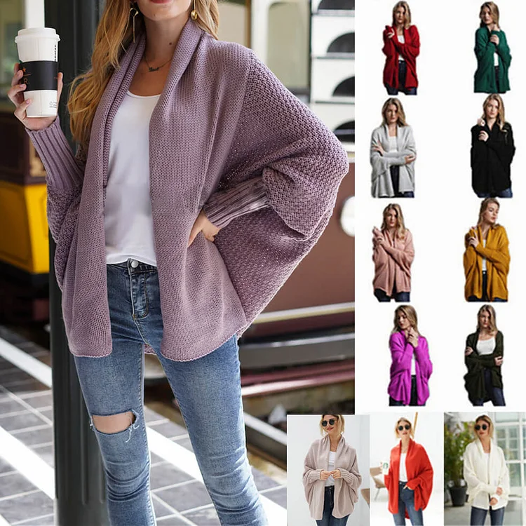 Bat sleeve Plus Size Long Knit Cardigan🌹