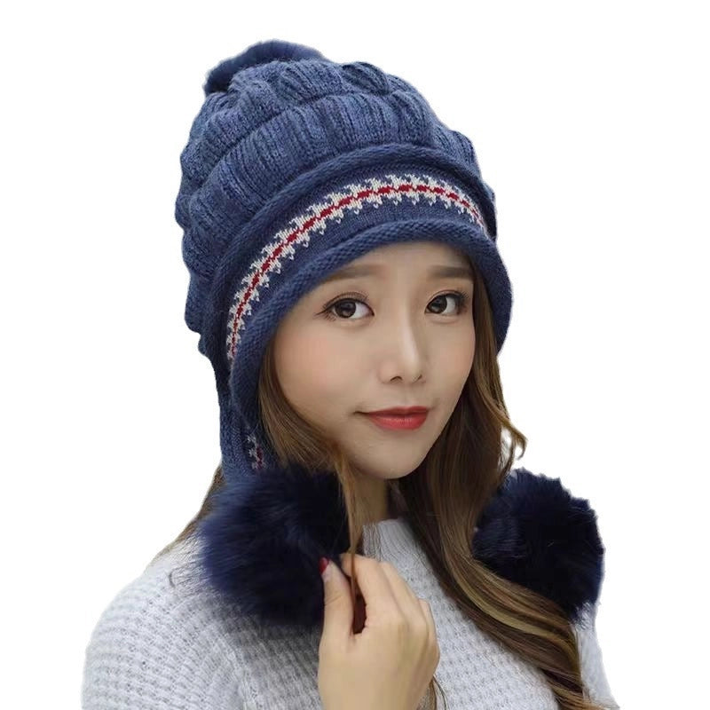 Women’s Sweet Minimalist Color Block Eaveless Wool Cap