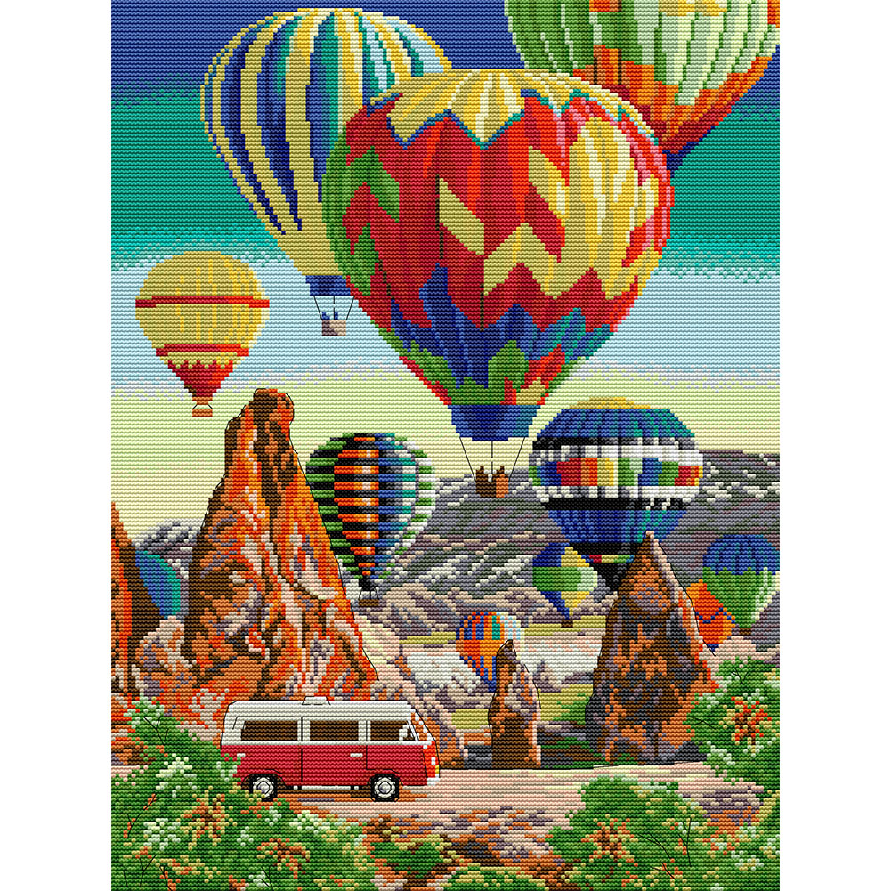 

Air Balloon - 14CT Stamped Cross Stitch - 37*48CM, 501 Original