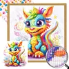 (40*40cm)Colourful Dinosaur - Round Partial AB Drill Diamond Painting