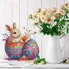 (US Only)2D Flat Easter Egg Bunny DIY Double-Sided Diamond Painting Desktop Decorations