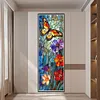 Glass Painting Butterfly Flowers-11CT Stamped Cross Stitch 30*90cm/11.81*35.43in (Big Size)