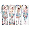 4Pcs Rainbow Ballerina DIY Diamond Painting Bookmark with Crystal Pendants Diamond Painting Art Bookmarks Special Shape for DIY Making Beginners Adult Arts Craft Supplies