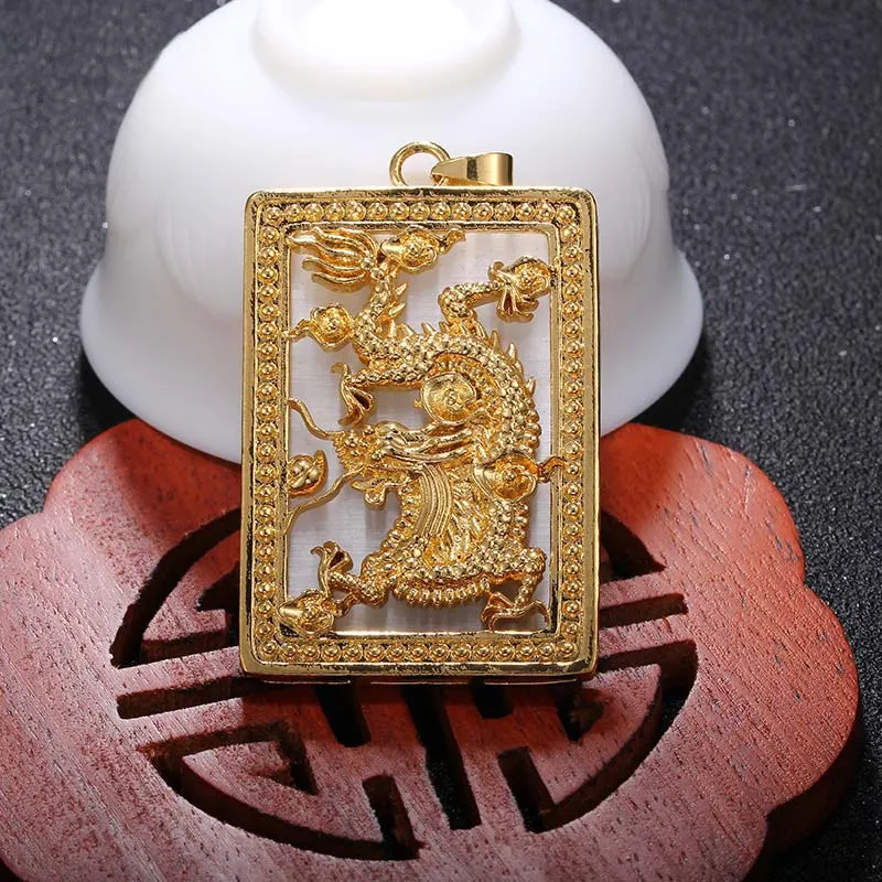 Tibetan Jade Dragon Necklace Pendant
