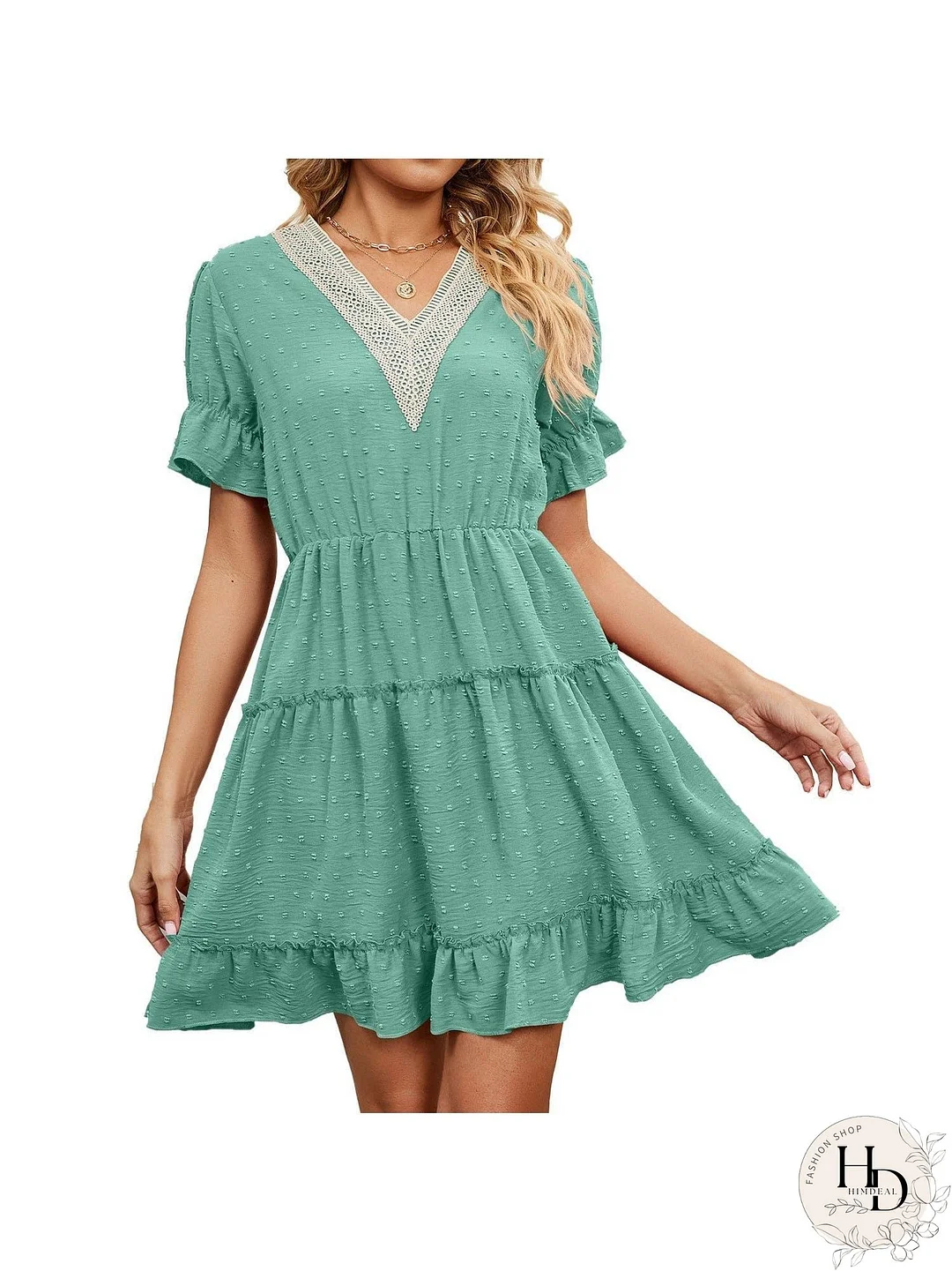 Relaxed Fit V-Neck Summer Dress