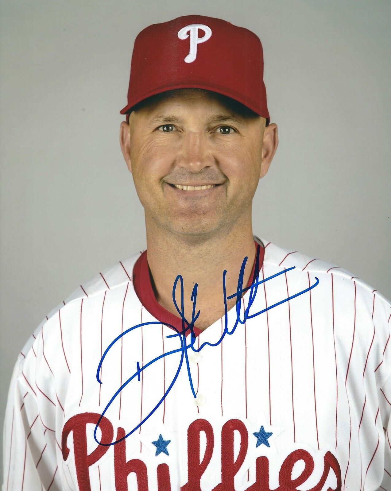 Autographed DUSTY WATHAN 8x10 Philadelphia Phillies Photo Poster painting -COA