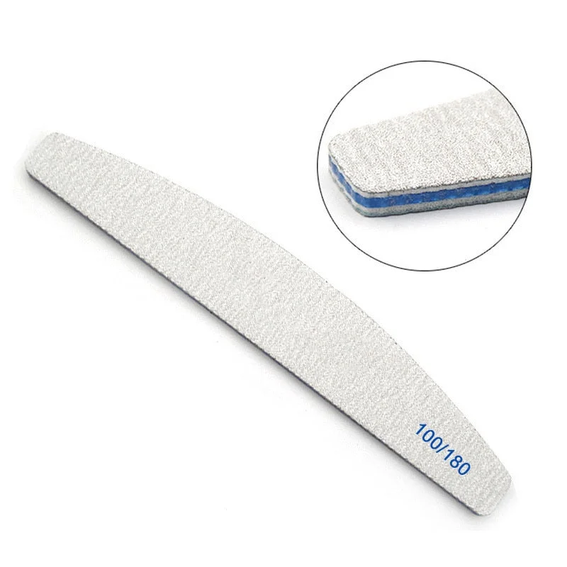 1Pc 80/100/150/180/240 Professional Half Moon Nail File Grinding Block File Nail Buffer Colorful Lime Manicure Pedicure DIY Tool-Nail Inspo