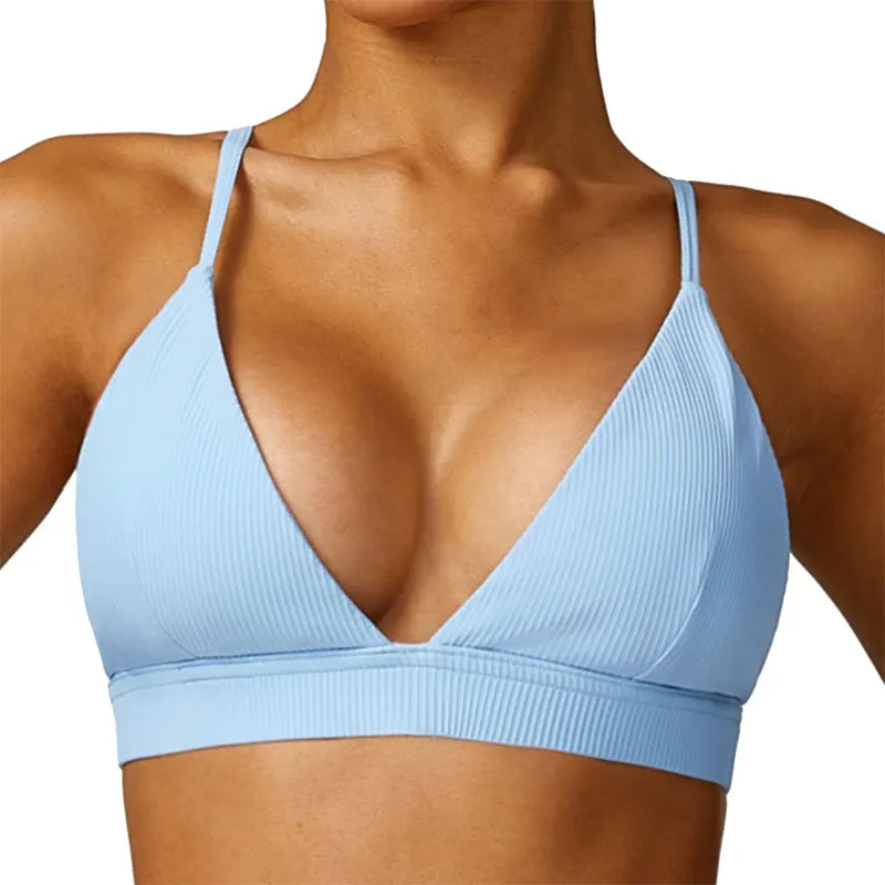 Llyge Sports Bra Shockproof Crop Top Fitness Top Women Yoga Bra Push Up Sport Top Gym Underwear Workout Top Top Sexy Bra Threaded llyge