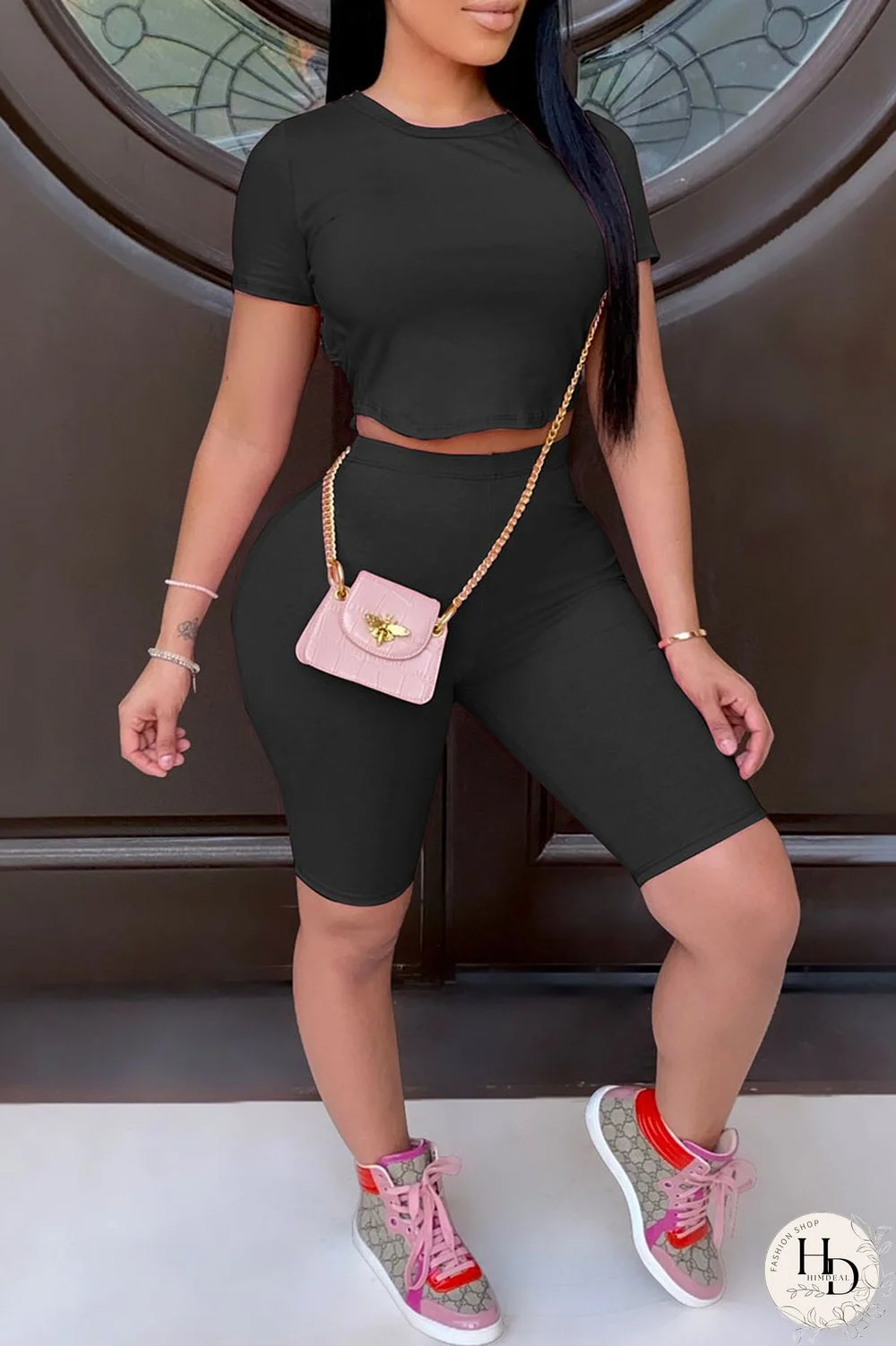 White Sexy Solid Frenulum Backless O Neck Short Sleeve Two Pieces