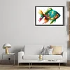 5D DIY Full Round Drill Partial AB Diamond Painting Seafloor Green Fish 45x65cm