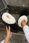 Women's Plush Suede Trim Thick Sole Flat Snow Boots