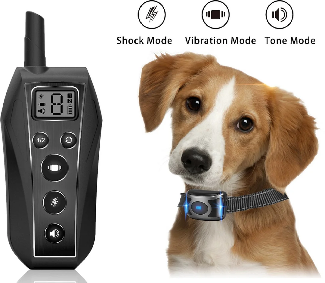 Waterproof Dog Training Shock CollarTraining Collar Rechargeable Electric Shock Collar  - vzzhome