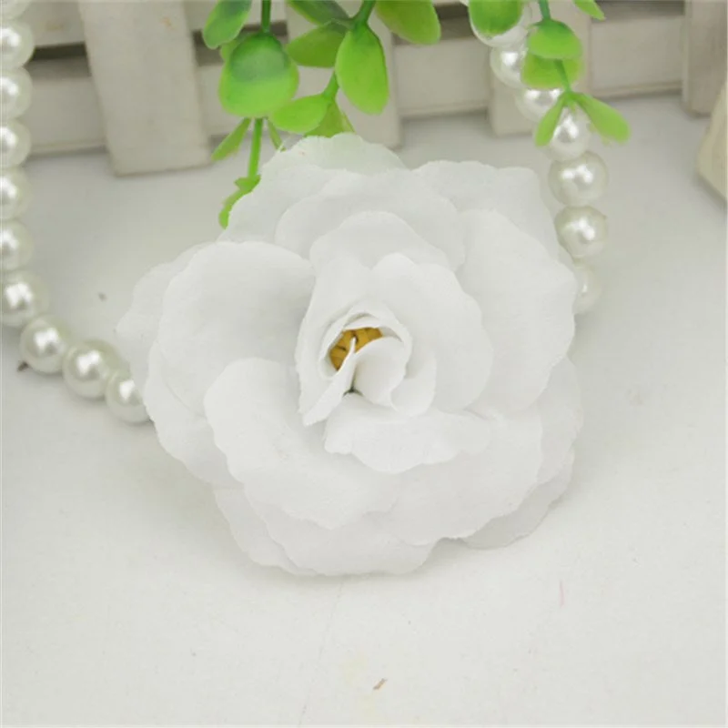 10pcs/lot 7cm Large Gold Silk Artificial Rose Flowers Head For Home Wedding Decoration DIY Craft Scrapbooking Supplies