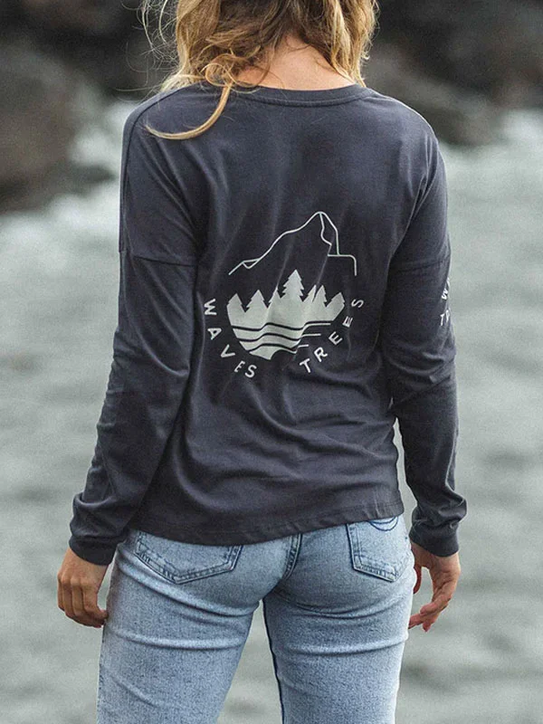 Temperament cotton outdoor ladies long-sleeved tops
