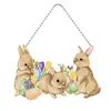 5D DIY Special Shaped Diamond Painting Easter Egg Bunny Festival Hanging With Lamp String Kit