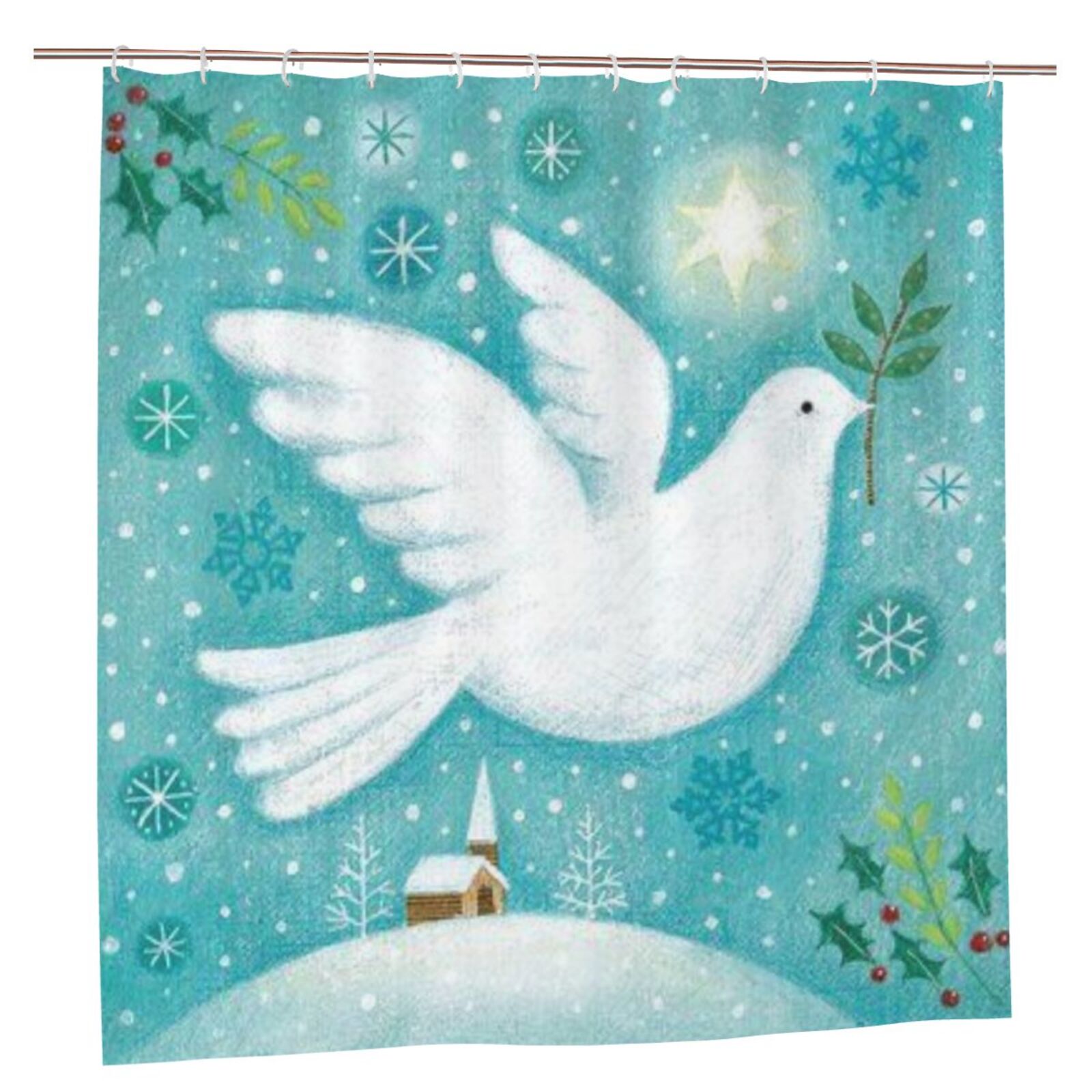Comstylish Snowflake Peace Dove Shower Curtain