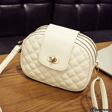 Women's Leather Shoulder Strap Double Zipper Handbags