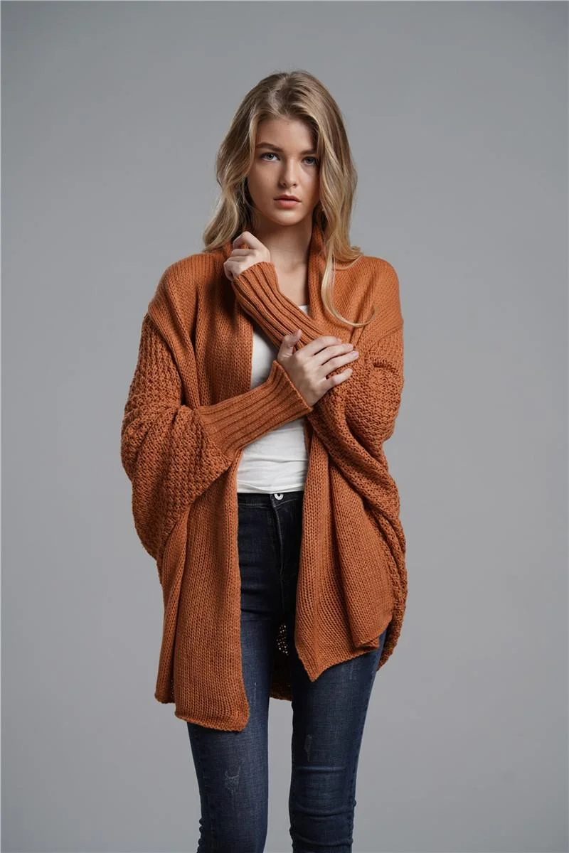 2020 Autumn Winter Knitted Cardigan For Women Long Sleeve Fashion Loose Korean Ladies Sweaters Vintage Cardigan Knit Coat Femme