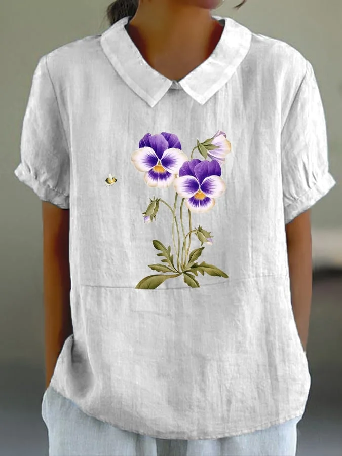 Women's Floral Design Casual Tops