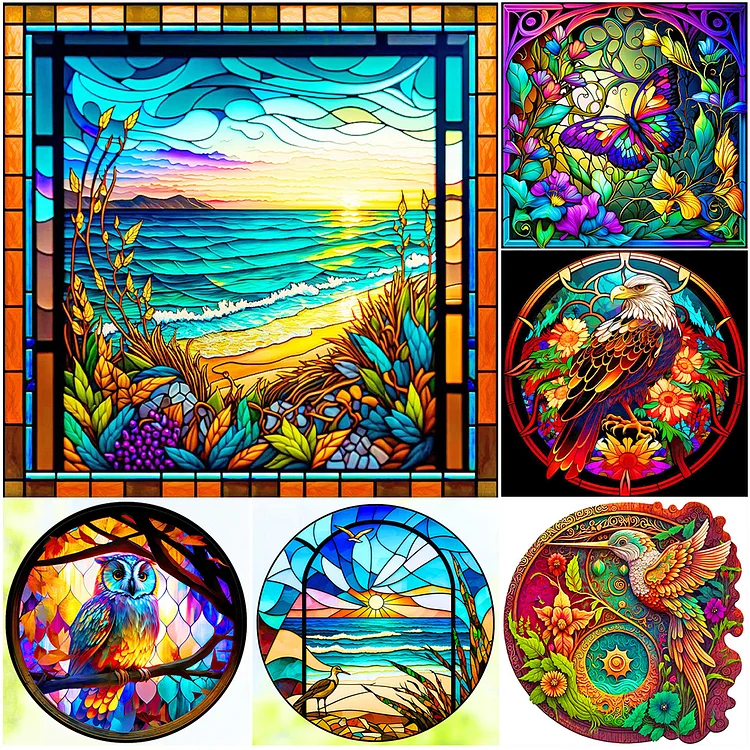 Stained Glass Abstract - Full Round - Diamond Painting (30*30cm)