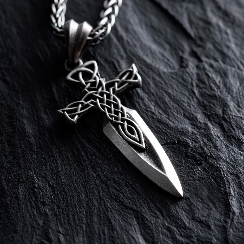Celtic Dagger - Shaped Cross Pendant Necklace
