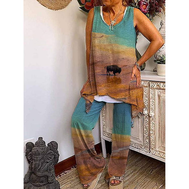 Gradient Color Vest Set